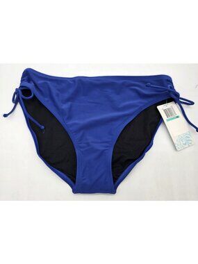 Beach Diva Women's Bikini Bottom Size 16 Royal Blue Swimsuit Swim Side Ties